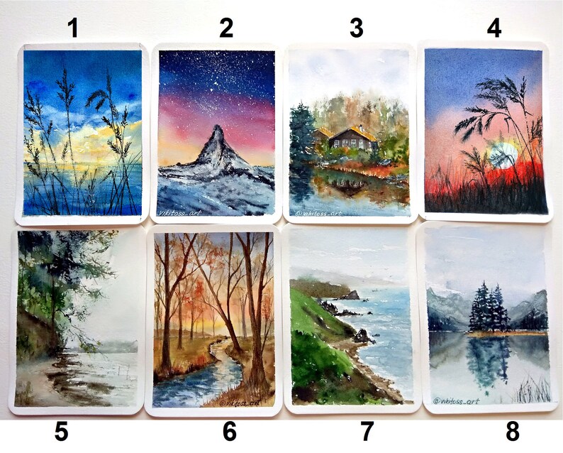 Greeting cards watercolor Greeting card set Nature watercolor Etsy