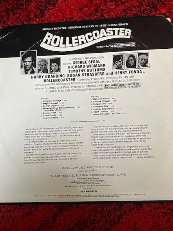 Rollercoaster Movie Soundtrack Lalo Shifrin Tunes Film Vinyl