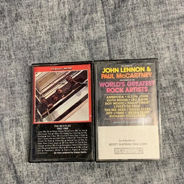 Beatles Vintage Audio Cassette Tapes Volume of Hits and Rare Various Artists Tribute Lennon McCartney Music