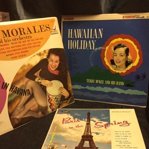 Travel Music Vinyl Set Hawaii Havana Paris