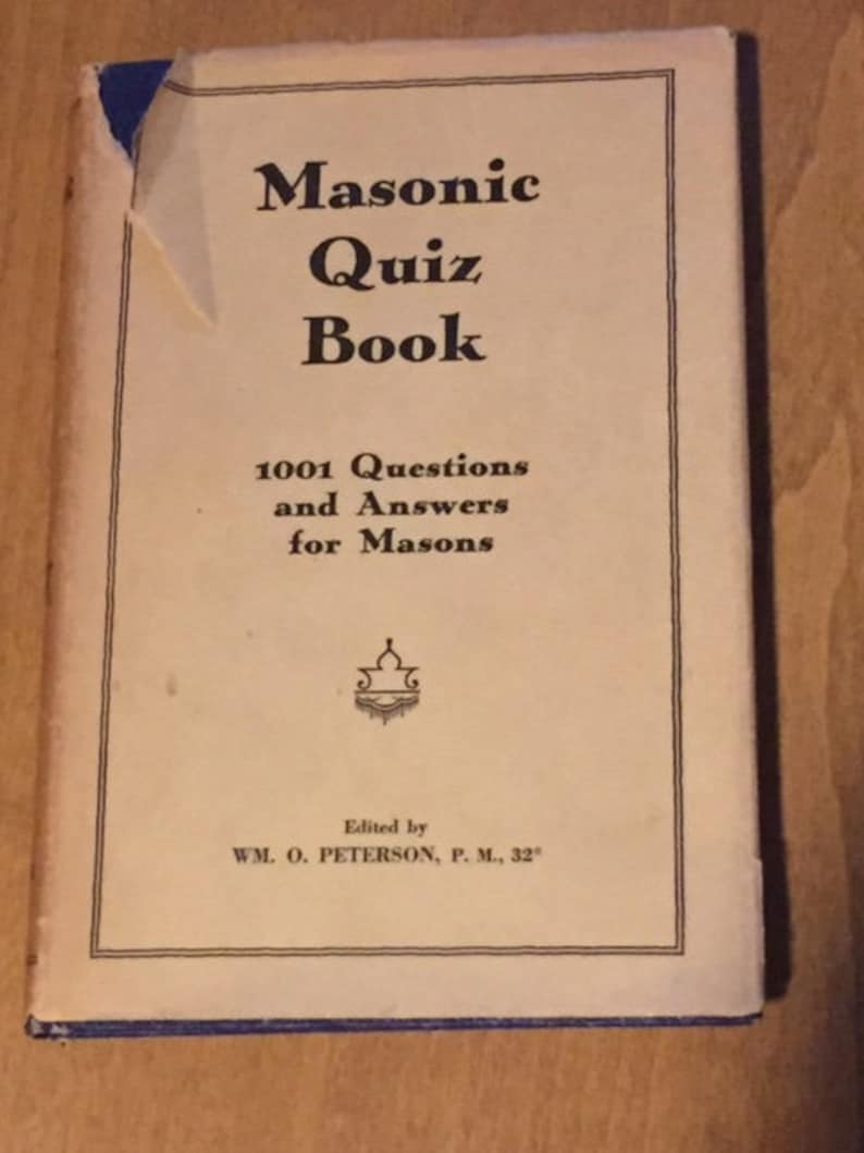 Masonic Quiz Book Freemasonry Lore Vintage Hardcover Etsy