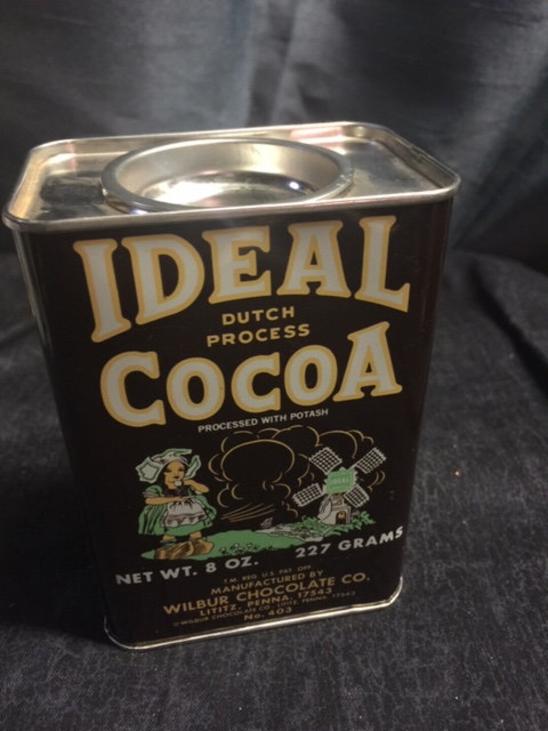 Ideal Cocoa Vintage Wilbur Chocolate Tin 8 Oz Lititz PA Etsy