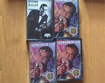 Glen Miller Audio Cassette Tapes Three Tape Set and Extra Moonlight Serenade Album Lots of Tunes