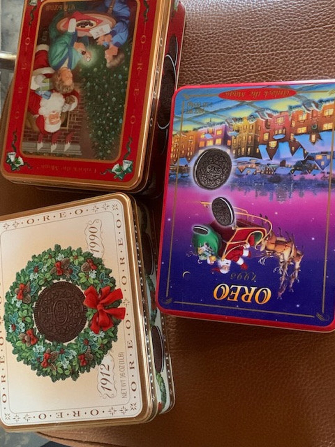 Oreo Collectible Christmas Tins 1990s Decorative Sweets Containers Etsy