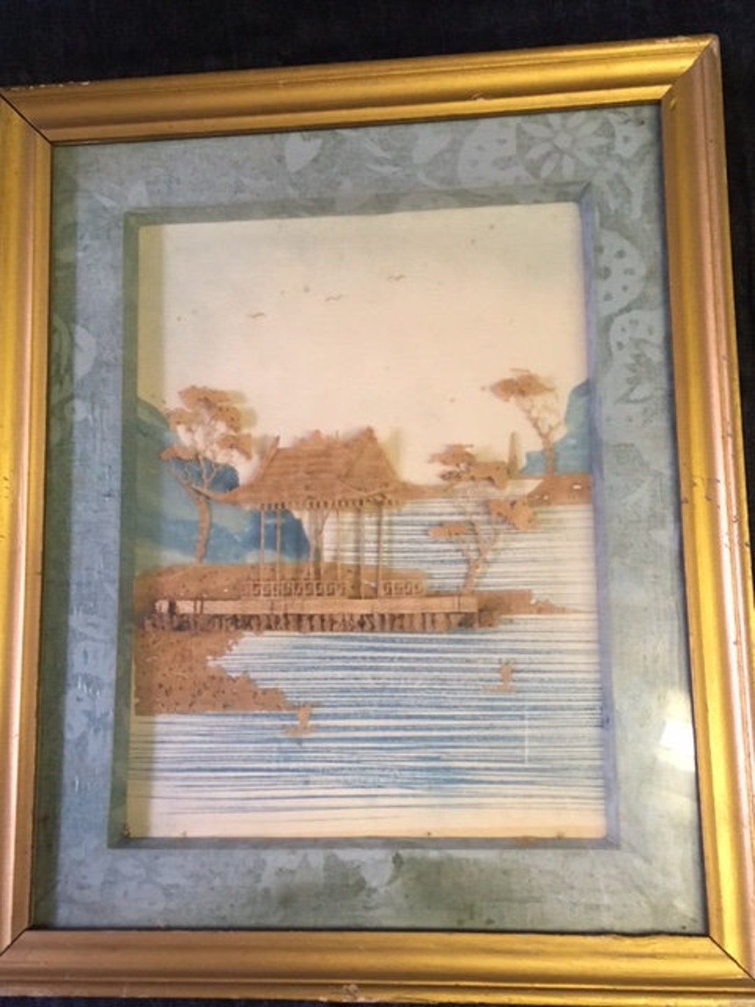 Vintage Chinese Shadow Box Art, Mixed Media, Framed Ornate Etsy