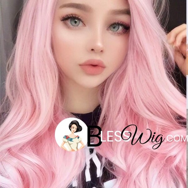 Pink Wig - Etsy