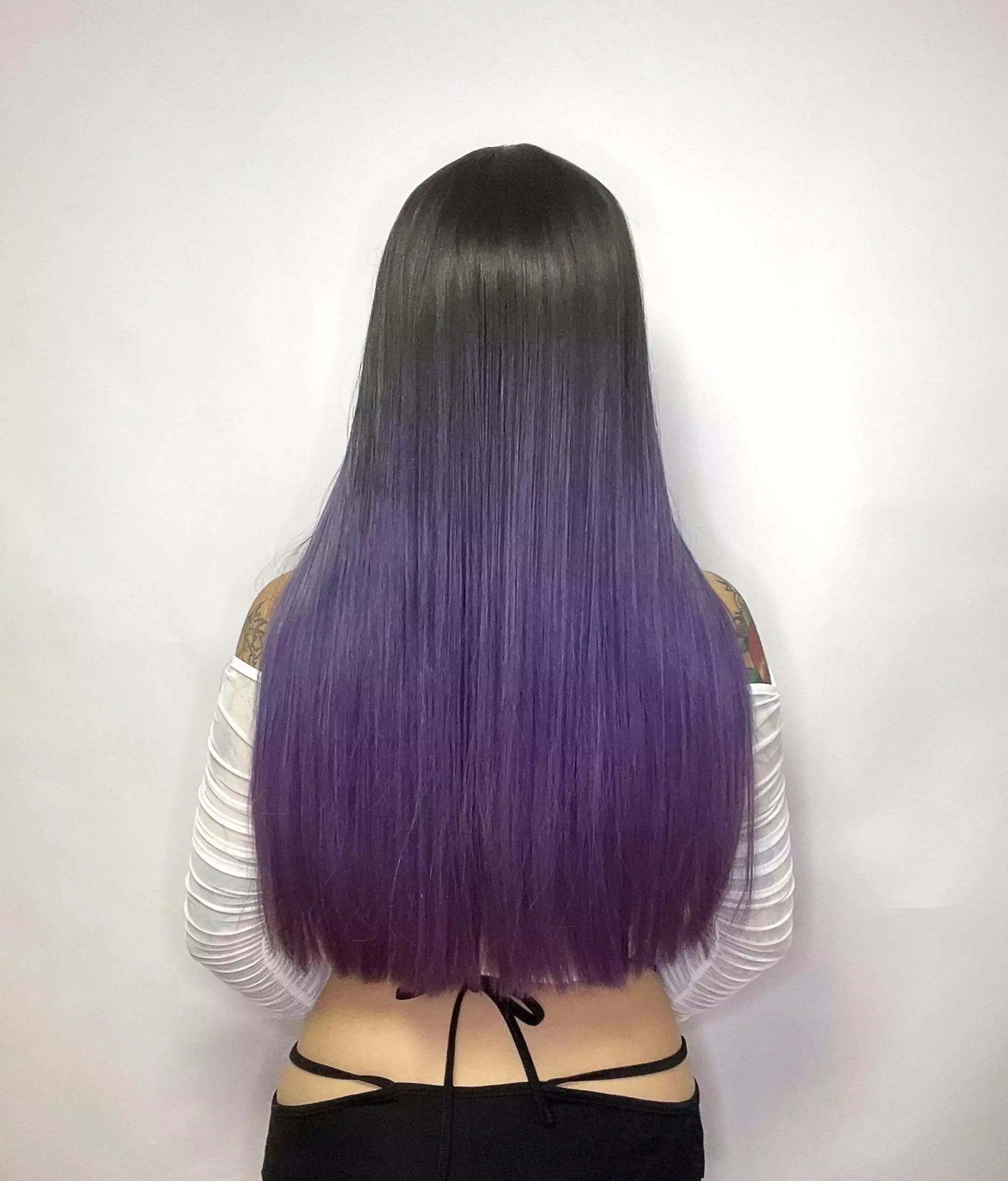 Full Bangs Center Part Hair/black Purple Ombré / - Etsy Full Bangs Center Part Hair/black Purple Ombré / - Etsy