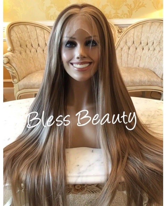 Rich Slight Blonde With Brown Highlights Straight Lace Etsy