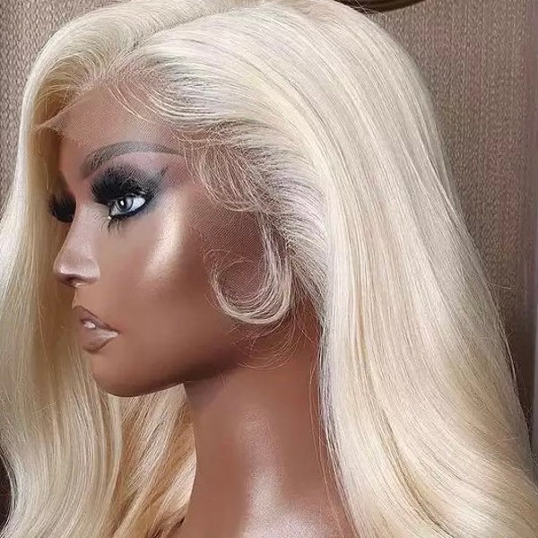 Platinum Human Hair Wig - Etsy
