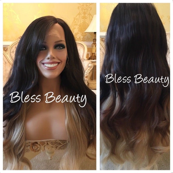 Bold Beauty Black 1b Honey Blonde Brown Mix Lace Front Etsy