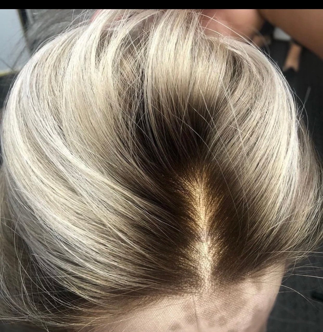 Real 100% Human HAIR. Dark Brown Root With Ash Platinum Blonde - Etsy