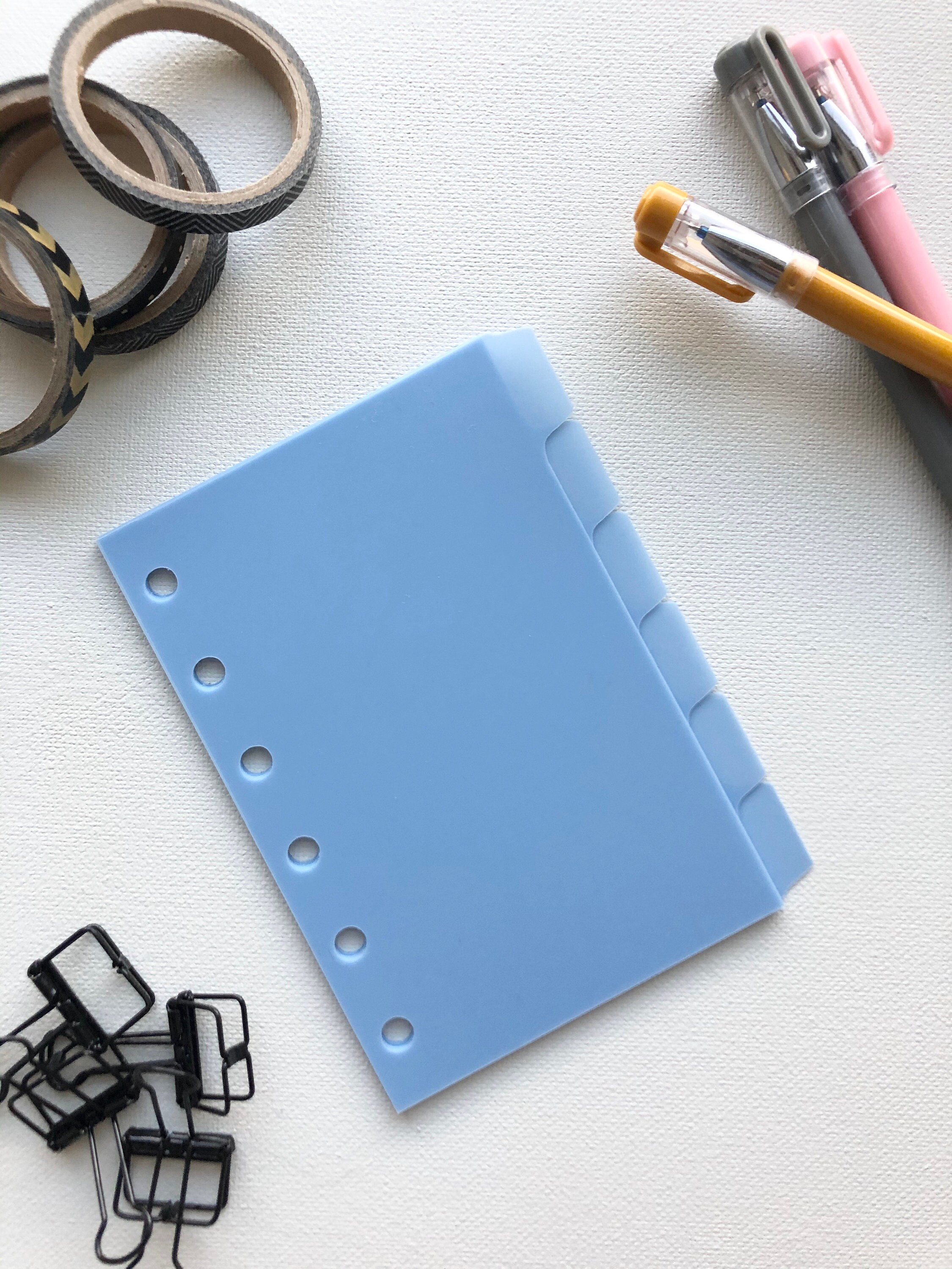 Pocket Planner Dividers 6 Side Tabs Blue Plastic Etsy