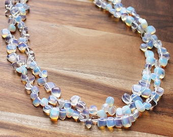 Milky White Opalite 53cm Double Strand Semi-Precious Nugget Stone Necklace