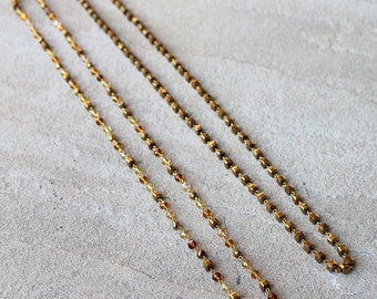 Delicate sparkling extra-long crystal BOHO necklace - brown/gold, gold or purple