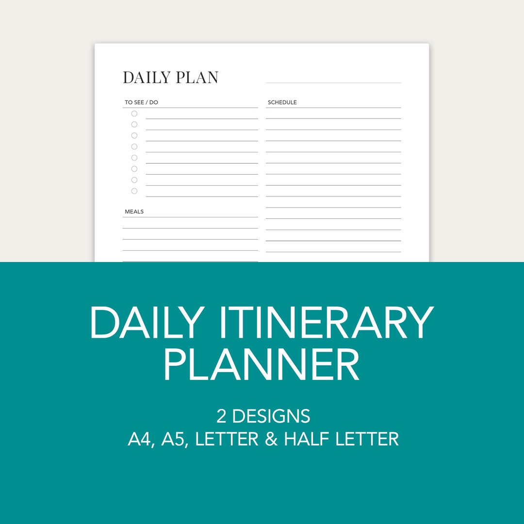Printable Daily Itinerary Planner - Etsy