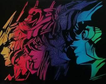 Chevaliers du zodiaque/Saint Seiya peinture en aérosol A3