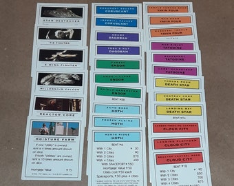 Monopoly Game Parts Property Deed Complete Set Replacement Cards 