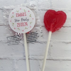 Bulk Personalised Hen party lollipops favours Floral favours Hen do favour Hen do Party bag filler Hen party favour buffet