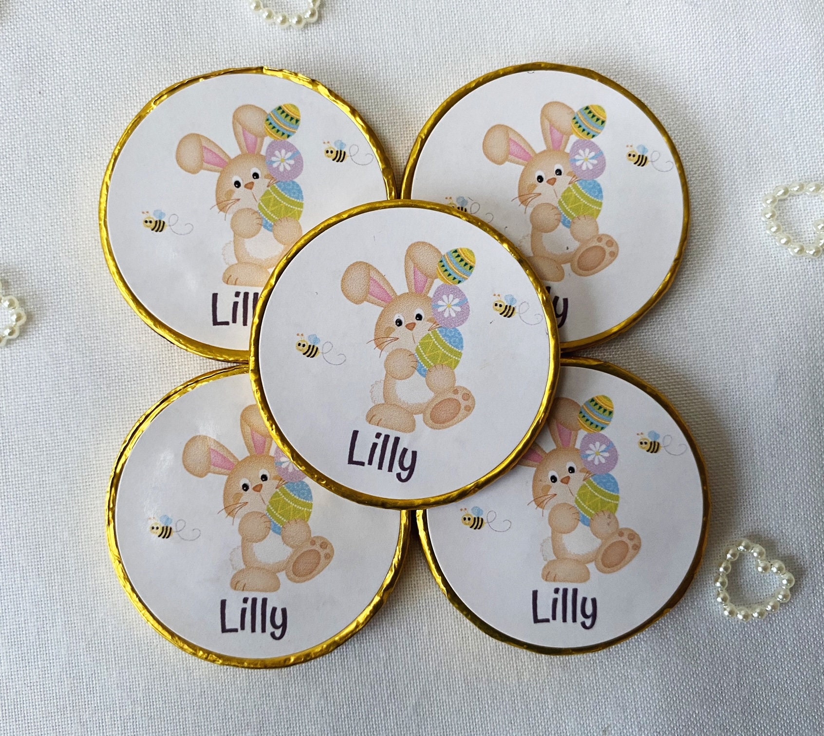 5 X Personalised Easter Chocolate Coins. Easter Egg Hunt. Etsy UK
