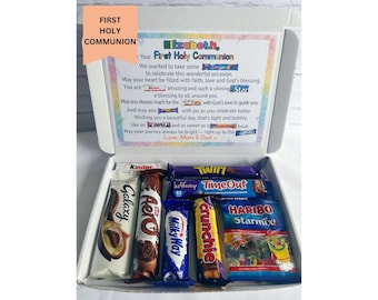 Personalised First Holy Communion Gift, Chocolate Box, Religious Gift for Child, Letterbox Keepsake