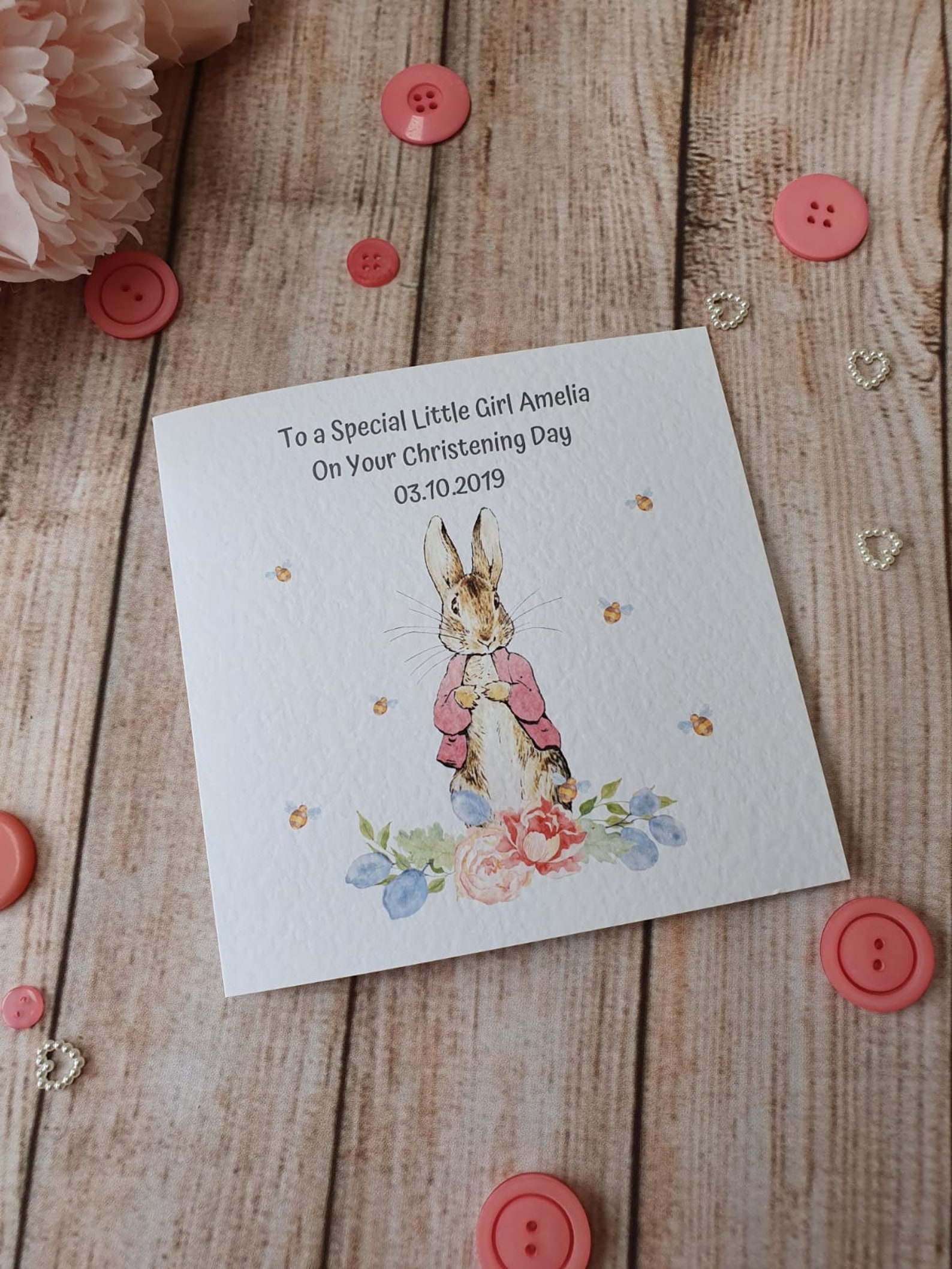 Personalised Peter Rabbit Christening Card / Peter Rabbit Etsy
