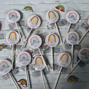 Bulk Class of 2024 lollipops. End of school treat. Teacher gift. School leavers gift. Teaching Assistant. End of term lolly. Pupil gift image 1