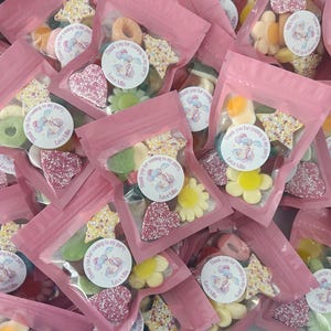 Personalised Birthday Unicorn sweets Party bag sweets Candy cart Party bag fillers Unicorn theme birthday party