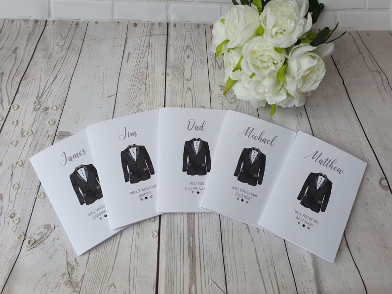 Personalised Will you be my Best man card - Usher - Page boy - Ring bearer - Man of honour personalised wedding card