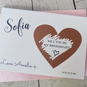 Bridesmaid Scratch Proposal Card, Will You Be My Bridesmaid, Personalised Bridesmaid Card, Be My Maid Of Honour, Be My Flower Girl image 3