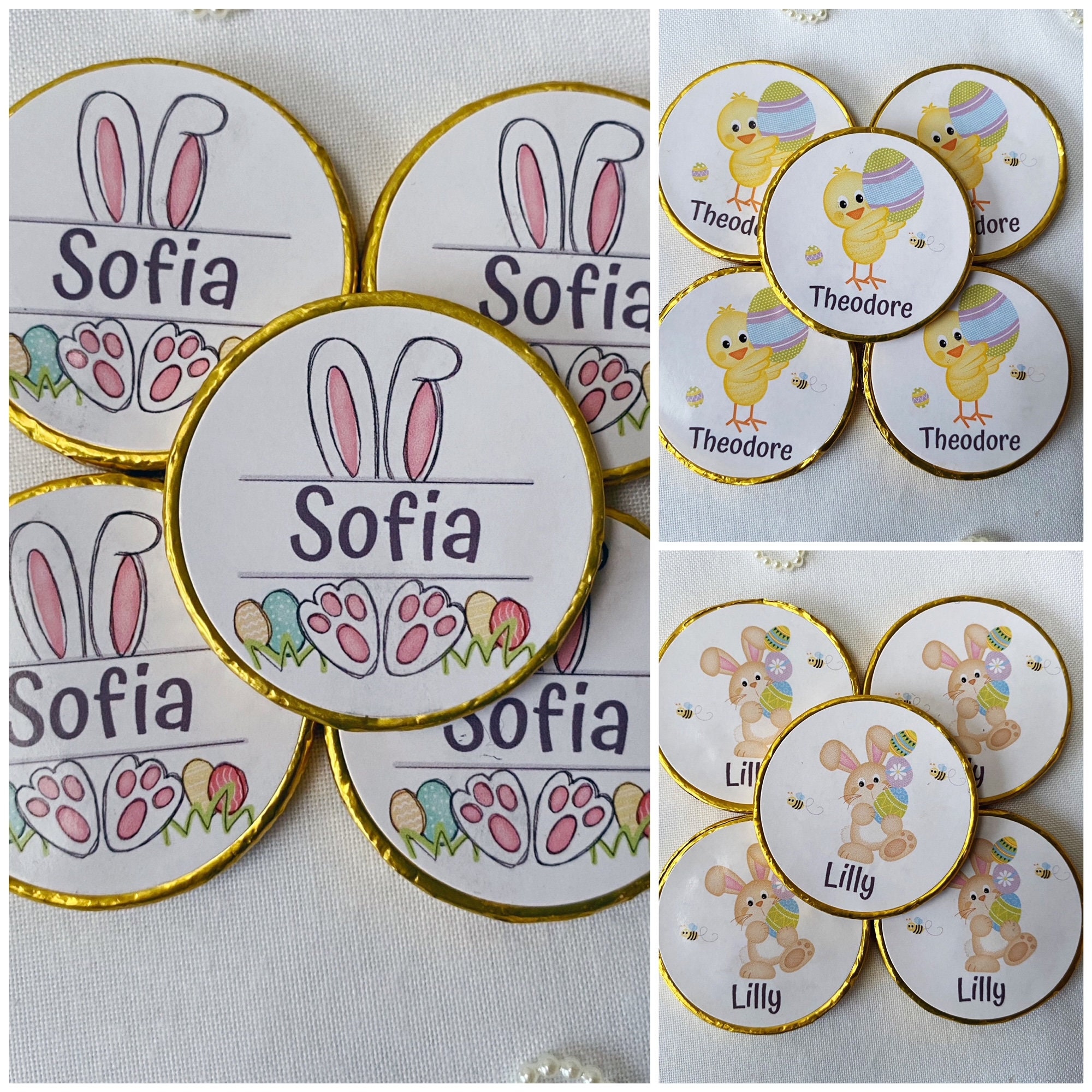 5 X Personalised Easter Chocolate Coins. Easter Egg Hunt. Etsy UK