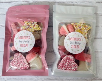 Personalised hen party sweets candy pouches hen party favours Treat bags hen party bag fillers chocolate party buffet