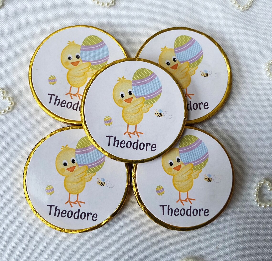 5 X Personalised Easter Chocolate Coins. Easter Egg Hunt. Etsy UK