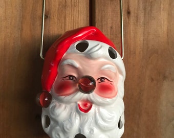 Vintage Santa candle holder