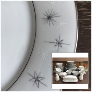 Rare mid century style Starburst atomic dinnerware service for 8