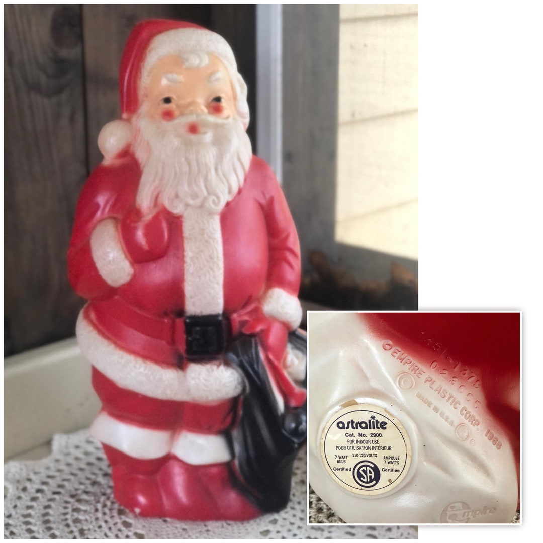 Small Vintage Tabletop Santa Blow Mold Light by Empire Etsy
