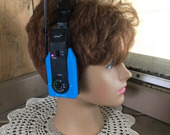 1990s Vintage Suntone AM FM Radio Headphones Translucent Blue Like a ...