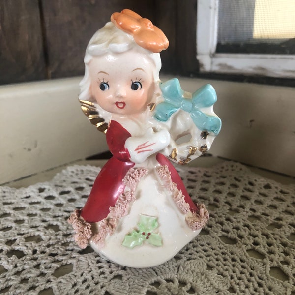 Vintage Lefton Christmas Angel with apologies