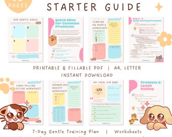 7 Day Gentle Dog Training Guide Printable | Beginner Calm Training Plan with Worksheets, Leash Walking & Barking Help (PDF)