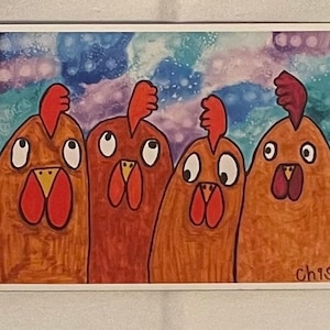 4 Chickens Magnet