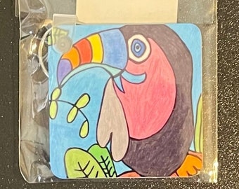 Hummingbird and Parrot keychain