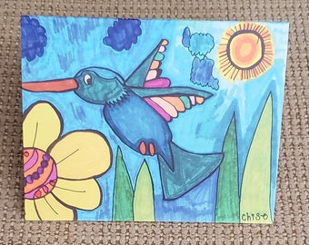 Hummingbird note card, set of 5