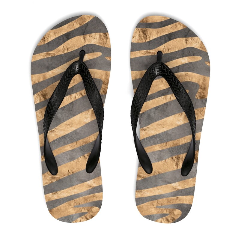 zebra print flip flops