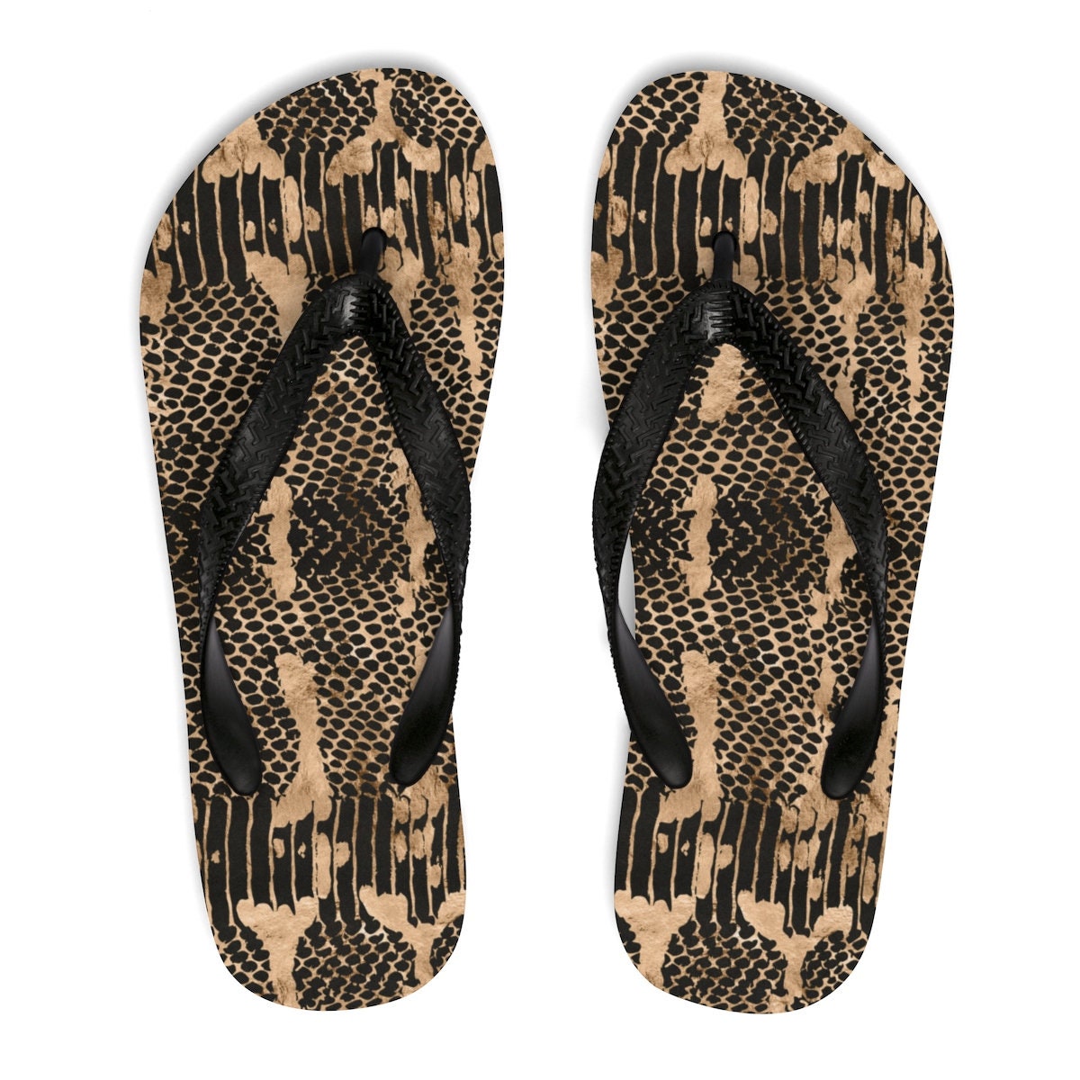 snakeskin flip flops