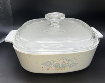Cazuela Corning Ware COUNTRY CORNFLOWER BASKET con tapa A-2-B de 2 litros