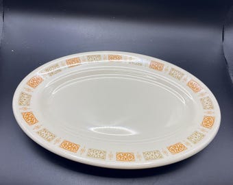 Vintage Shenango China Orange Brown Oval Platter Dish Restaurant Ware USA 1959