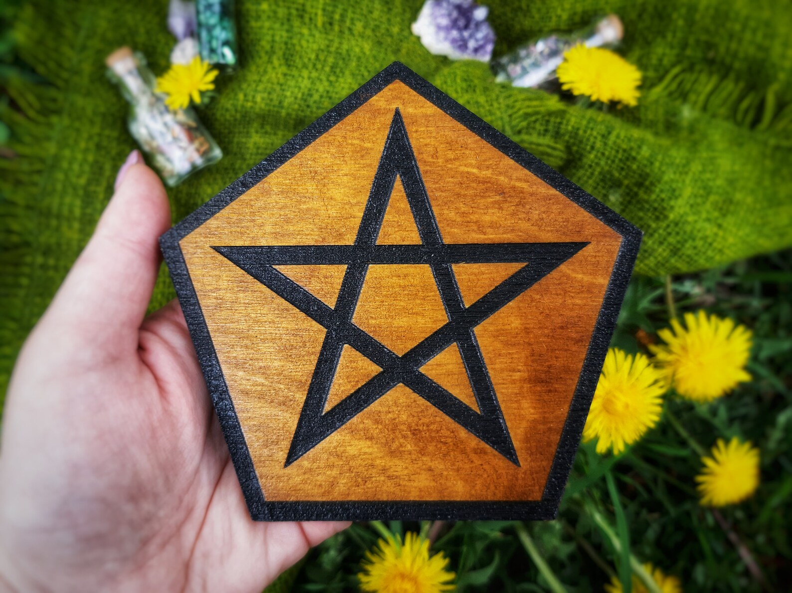 Pentagram Altar Altar Pentacle Wiccan Sacral Attribute Etsy