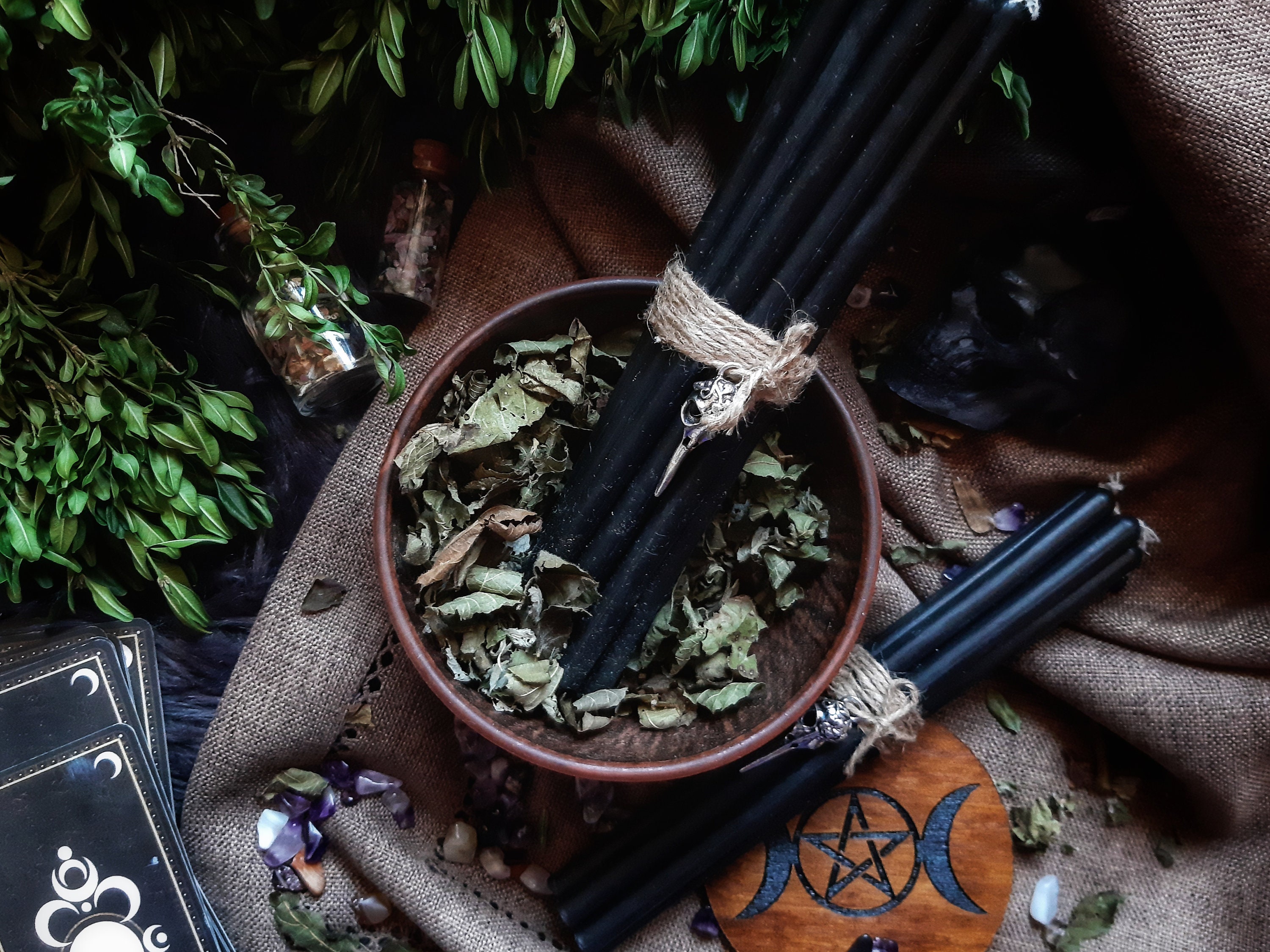 Black spell candles Protection candles Black chime candles Etsy