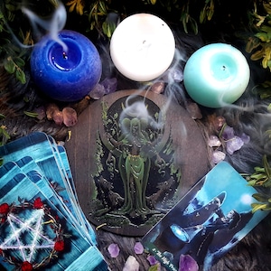 Hecate, Wiccan decor, Altar pentacle, Witchcraft supplies, Pentagram, Pagan decor