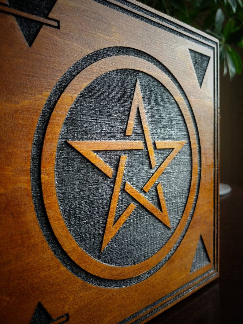 Pentagram Altar box, Tarot card box, Witchcraft supply image 9