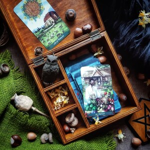 Pentagram Altar box, Tarot card box, Witchcraft supply image 2